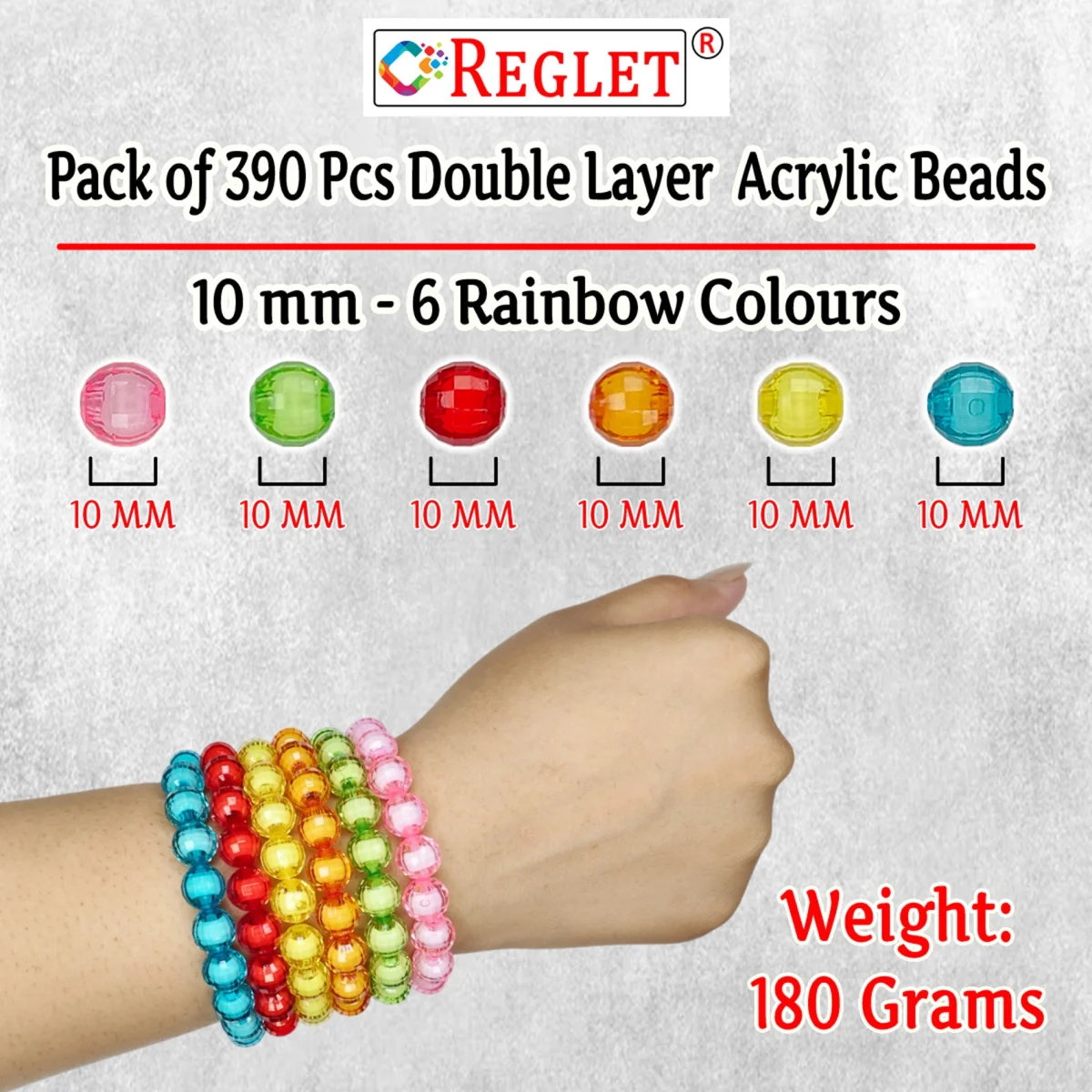 Double Riglet 390 Pcs Double Layer Crystal Beads for Bracelet Making Kit, Bead Craft ...