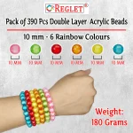390 Pcs Double Layer Crystal Beads for Bracelet Making Kit, Bead Craft - Image 3