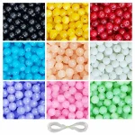 250 Pcs Jelly Glass Beads for Bracelet Making Kit