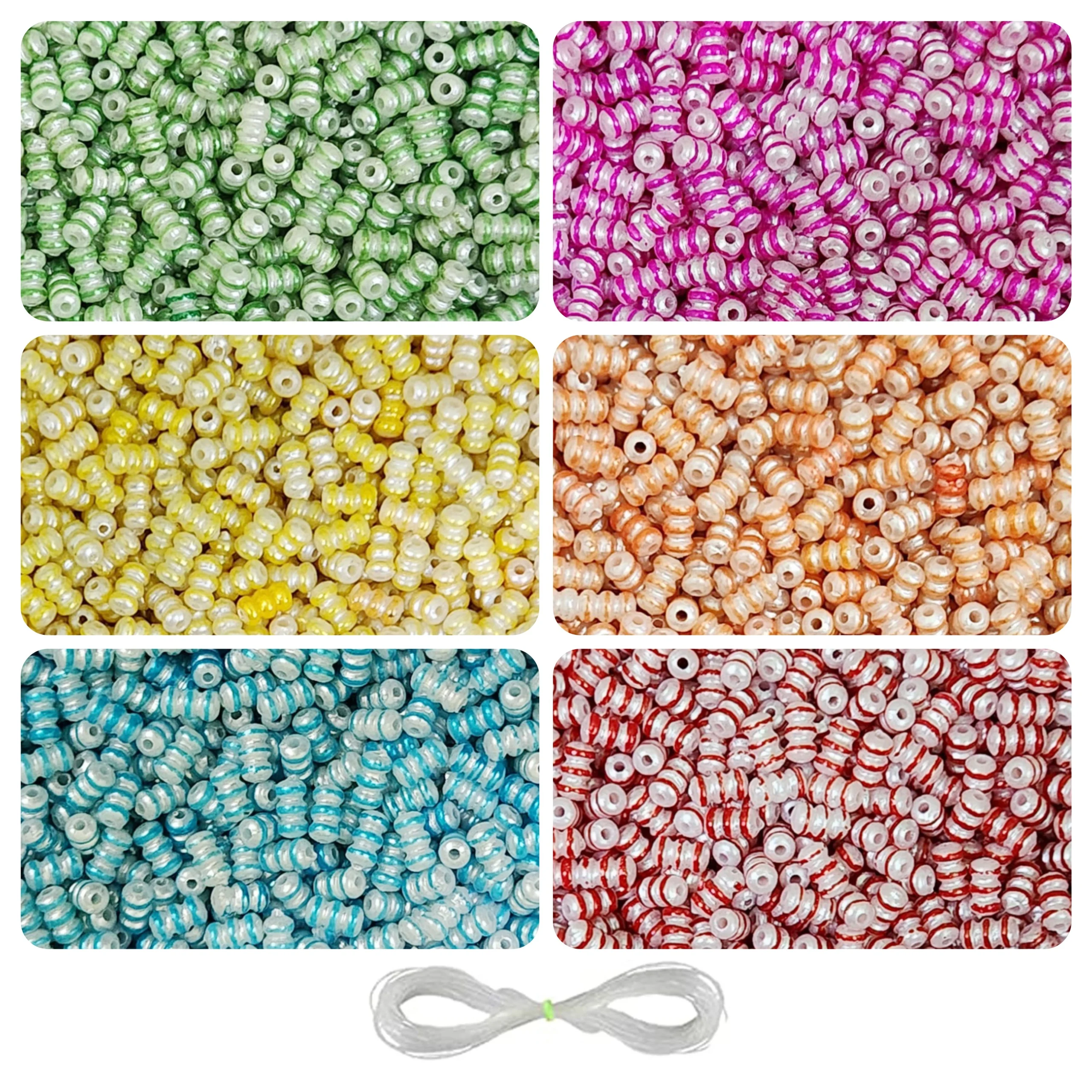 1b-10.Ring Beads-30G 1200 Pcs Ring Crystal Beads for Bracelet Making Kit, Bead Craft - Image 1