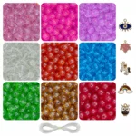 5 Pcs Charms + 250 Pcs Crystal Glass Beads for Bracelet Making Kit