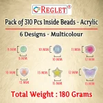 310 Pcs Inside Crystal Beads for Bracelet Making Kit, Bead Craft - Image 3