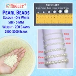 3000 Pcs Off White Pearl Beads for Craft, Jewellery Making Kit - Size 5 mm - Image 2
