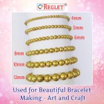 1800 Pcs Golden Pearl Beads for Craft, Jewellery Making Kit - Size 4 , 5 , 6 , 8 , 10 , 12 mm - Image 4