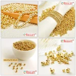 1800 Pcs Golden Pearl Beads for Craft, Jewellery Making Kit - Size 4 , 5 , 6 , 8 , 10 , 12 mm - Image 5