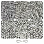 1800 Pcs Silver Pearl Beads for Craft, Jewellery Making Kit - Size 4 , 5 , 6 , 8 , 10 , 12 mm