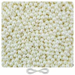 800 Pcs Off White Pearl Beads for Craft, Jewellery Making Kit - Size 8 mm