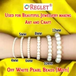800 Pcs Off White Pearl Beads for Craft, Jewellery Making Kit - Size 8 mm - Image 3