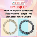 250 Pcs Single Shade Sparkle Glass Beads for Bracelet Making Kit - Image 3