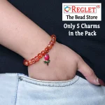 5 Pcs Charms + 250 Pcs Single Shade Sparkle Glass Beads for Bracelet Making Kit - Image 5