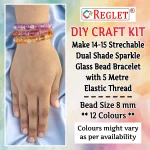 335 Pcs Dual Shade Sparkle Glass Beads for Bracelet Making Kit - Image 3