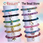 5 Pcs Charms + 335 Pcs Dual Shade Sparkle Glass Beads for Bracelet Making Kit - Image 4