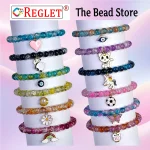 10 Pcs Charms + 335 Pcs Dual Shade Sparkle Glass Beads for Bracelet Making Kit - Image 4