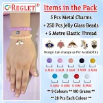 5 Pcs Charms + 250 Pcs Jelly Glass Beads for Bracelet Making Kit - Image 2