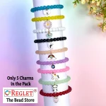 5 Pcs Charms + 250 Pcs Jelly Glass Beads for Bracelet Making Kit - Image 3