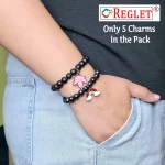 5 Pcs Charms + 290 Pcs Black Glass Beads for Bracelet Making Kit - Image 5