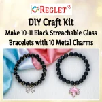 10 Pcs Charms + 290 Pcs Black Glass Beads for Bracelet Making Kit - Image 4