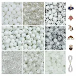 5 Pcs Charms + 250 Pcs White Glass Beads for Bracelet Making Kit