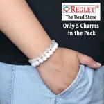 5 Pcs Charms + 250 Pcs White Glass Beads for Bracelet Making Kit - Image 4