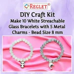 5 Pcs Charms + 250 Pcs White Glass Beads for Bracelet Making Kit - Image 5