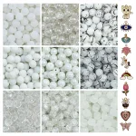 10 Pcs Charms + 250 Pcs White Glass Beads for Bracelet Making Kit