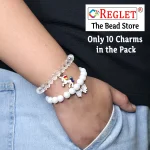 10 Pcs Charms + 250 Pcs White Glass Beads for Bracelet Making Kit - Image 4