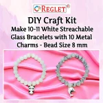 10 Pcs Charms + 250 Pcs White Glass Beads for Bracelet Making Kit - Image 5