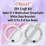 15 Pcs Evil Eye Beads + 250 Pcs White Glass Beads for Bracelet Making Kit - Image 5