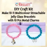 10 Pcs Charms + 250 Pcs Jelly Glass Beads for Bracelet Making Kit - Image 5