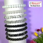 225 Pcs Black & White Glass Beads for Bracelet Making Kit - Image 3