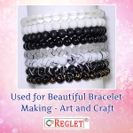 225 Pcs Black & White Glass Beads for Bracelet Making Kit - Image 4