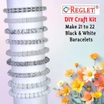 540 Pcs Black & White Glass Beads for Bracelet Making Kit - Image 3