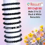540 Pcs Black & White Glass Beads for Bracelet Making Kit - Image 4