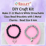 5 Pcs Charms + 540 Pcs Black & White Glass Beads for Bracelet Making Kit - Image 6