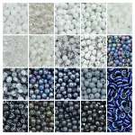 30 Pcs Evil Eye Beads + 540 Pcs Black & White Glass Beads for Bracelet Making Kit