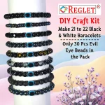 30 Pcs Evil Eye Beads + 540 Pcs Black & White Glass Beads for Bracelet Making Kit - Image 4