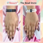 30 Pcs Evil Eye Beads + 540 Pcs Black & White Glass Beads for Bracelet Making Kit - Image 5