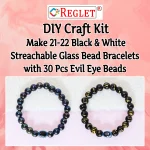 30 Pcs Evil Eye Beads + 540 Pcs Black & White Glass Beads for Bracelet Making Kit - Image 6