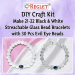30 Pcs Evil Eye Beads + 540 Pcs Black & White Glass Beads for Bracelet Making Kit - Image 7