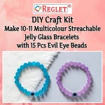 15 Pcs Evil Eye Beads + 250 Pcs Jelly Glass Beads for Bracelet Making Kit - Image 3