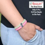 15 Pcs Evil Eye Beads + 250 Pcs Jelly Glass Beads for Bracelet Making Kit - Image 4