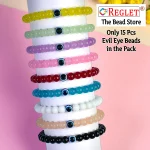 15 Pcs Evil Eye Beads + 250 Pcs Jelly Glass Beads for Bracelet Making Kit - Image 5