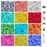 5 Pcs Charms + 480 Pcs Disk Shaped Glass Beads for Bracelet Making Kit