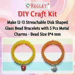 5 Pcs Charms + 480 Pcs Disk Shaped Glass Beads for Bracelet Making Kit - Image 3