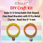 10 Pcs Charms + 480 Pcs Disk Shaped Glass Beads for Bracelet Making Kit - Image 3