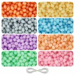 160 Pcs Oval Shaped Glass Beads for Bracelet Making Kit