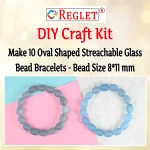 160 Pcs Oval Shaped Glass Beads for Bracelet Making Kit - Image 3