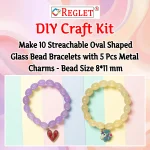 5 Pcs Charms + 160 Pcs Oval Shaped Glass Beads for Bracelet Making Kit - Image 3