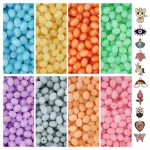 10 Pcs Charms + 160 Pcs Oval Shaped Glass Beads for Bracelet Making Kit