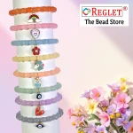 10 Pcs Charms + 160 Pcs Oval Shaped Glass Beads for Bracelet Making Kit - Image 5